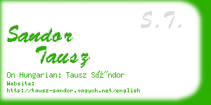 sandor tausz business card